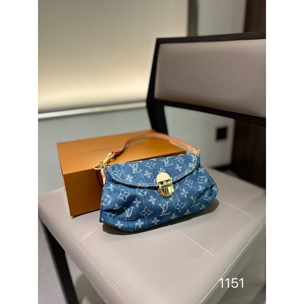 Lv New Style Denim Series Underarm Bag Female Bag