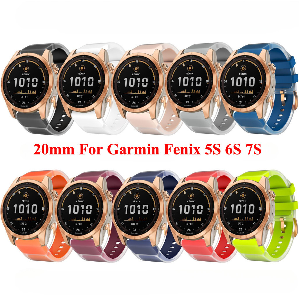 สายซิลิโคนขนาด 20 มม. สําหรับ Garmin Fenix ​​5s 6S 7S Quick Release Watchband สําหรับ Garmin Descent mk3/mk3i 43 มม.สายนาฬิกาอัจฉริยะ