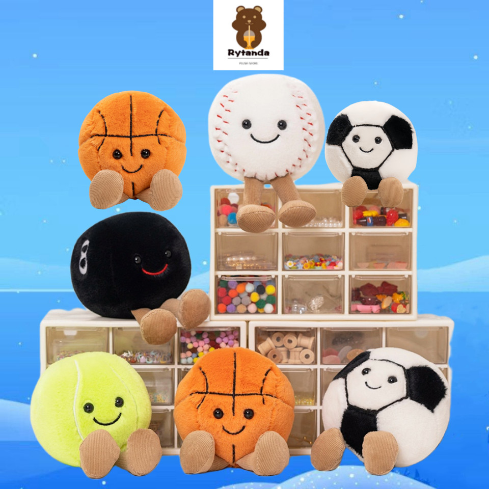 Rytanda✨in Stock✨kawaii ลูกบอลตุ๊กตาของเล่น บาสเกตบอล ฟุตบอล เบสบอล เทนนิส บิลเลียด ตุ๊กตาน่ารัก  ตกแต่งตุ๊กตาเด็กของขวัญวันเกิดของขวัญคริสต์มาส