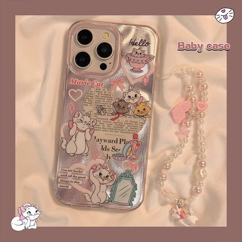 เหมาะสําหรับ IPhone 11 12 Pro Max X XR XS Max SE 7 Plus 8 Plus IPhone 13, 14, 15 Pro Max Fox Hair Hard Shell Girl Sweetheart Mary Cat เคสโทรศัพท์