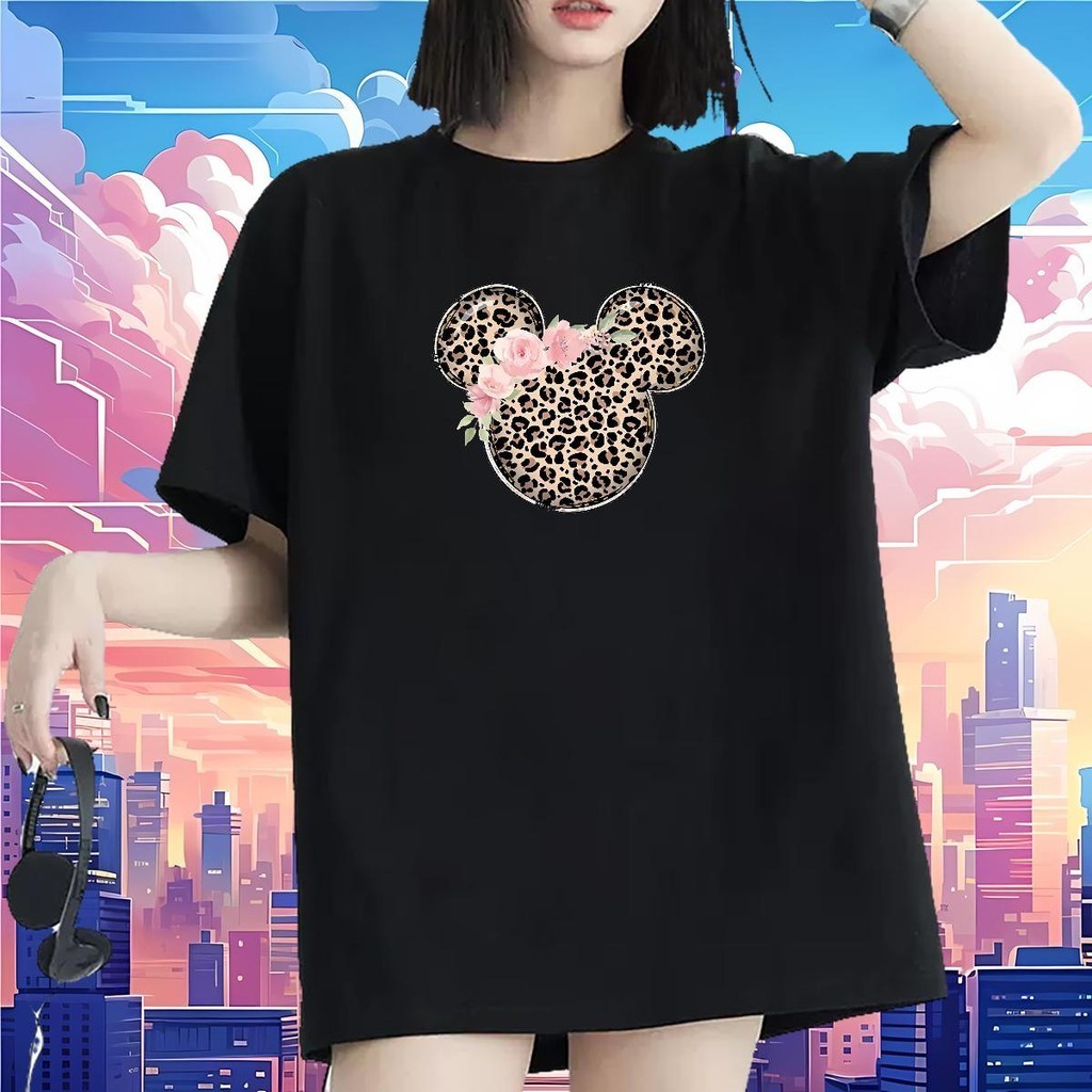 psg t-shirt short sleeves Patchwork with Yarn Embroidery Pastel-mint Recreation Center MICKEY