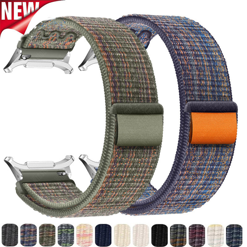 Nylon Loop Strap เข้ากันได้กับ Samsung Galaxy Watch 7 Ultra 47mm Solo Braided Band Quick Connector สร้อยข้อมือสําหรับ Galaxy 7 Ultra Watchband
