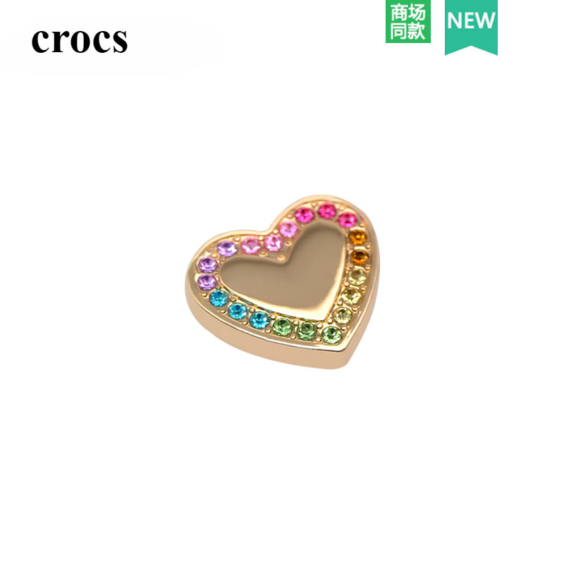jibbitz crocs charms จระเข้รองเท้าหลุมผีเสื้ออุปกรณ์เสริมโลหะสายรุ้งรักรองเท้าดอกไม้ตกแต่งหัวเข็มขัด ทําเอง พื้นผิวรองเท้าหัวเข็มขัด