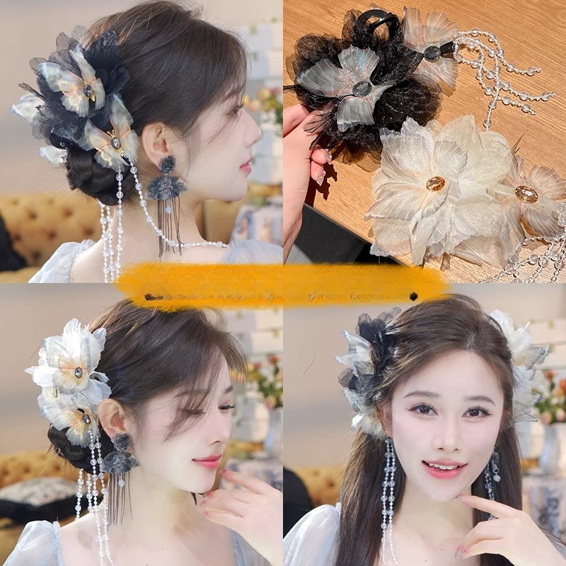 กิ๊บติดผมตาข่ายเพชรผีเสื้อ Niche Hair Shark Clip เครื่องประดับผมสไตล์เกาหลี