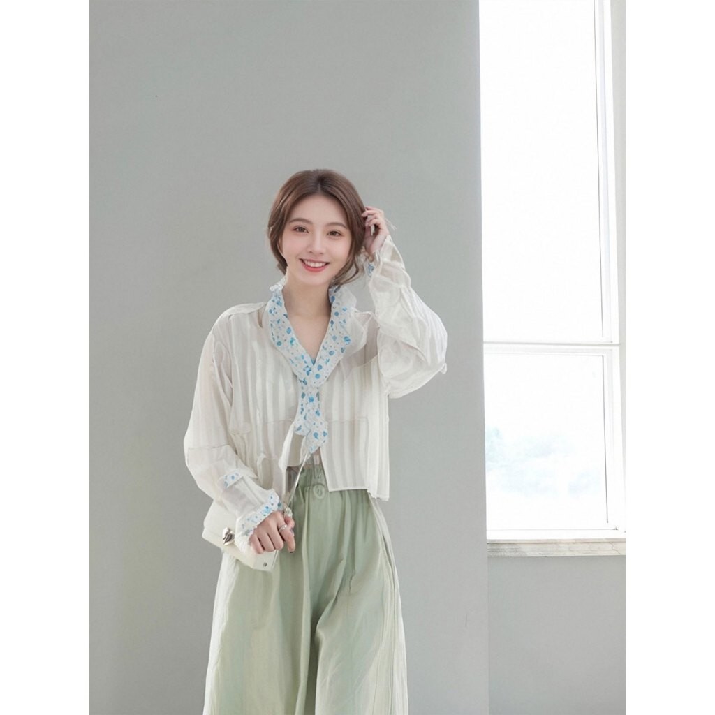 เสื้อคลุมผู้หญิงผ้าชีฟอง แฟชั่นฤดูร้อน เสื้อคลุมกันแดดสวมใส่สบาย - รูปที่ 4