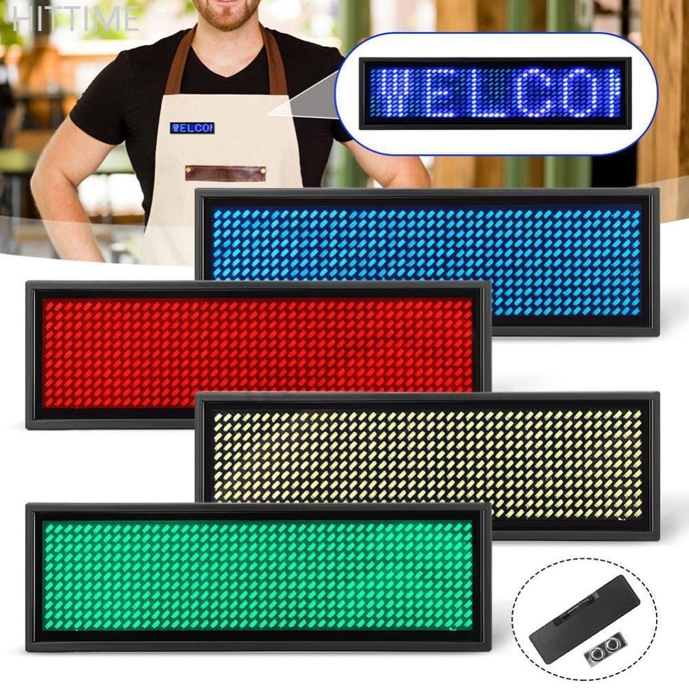 Hittime Mini LED Digital Programmable แบบชาร์จไฟได้ Scrolling ชื่อข้อความป้าย A2X5[OVSA]