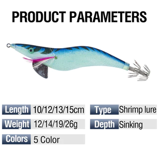1pcs Luminous ปลาหมึก Jig Hooks กุ้งประดิษฐ์ Lures น้ําเค็ม 3D ตาพลาสติก Hard เหยื่อสําหรับ Octopus Cuttlefish