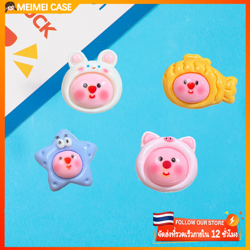 💗ไทยส่ง💗3D การ์ตูนน่ารักโทรศัพท์กรณีอุปกรณ์เสริม น่ารักสีชมพูบีเวอร์โทรศัพท์กรณีสากล DIY อุปกรณ์เสริม