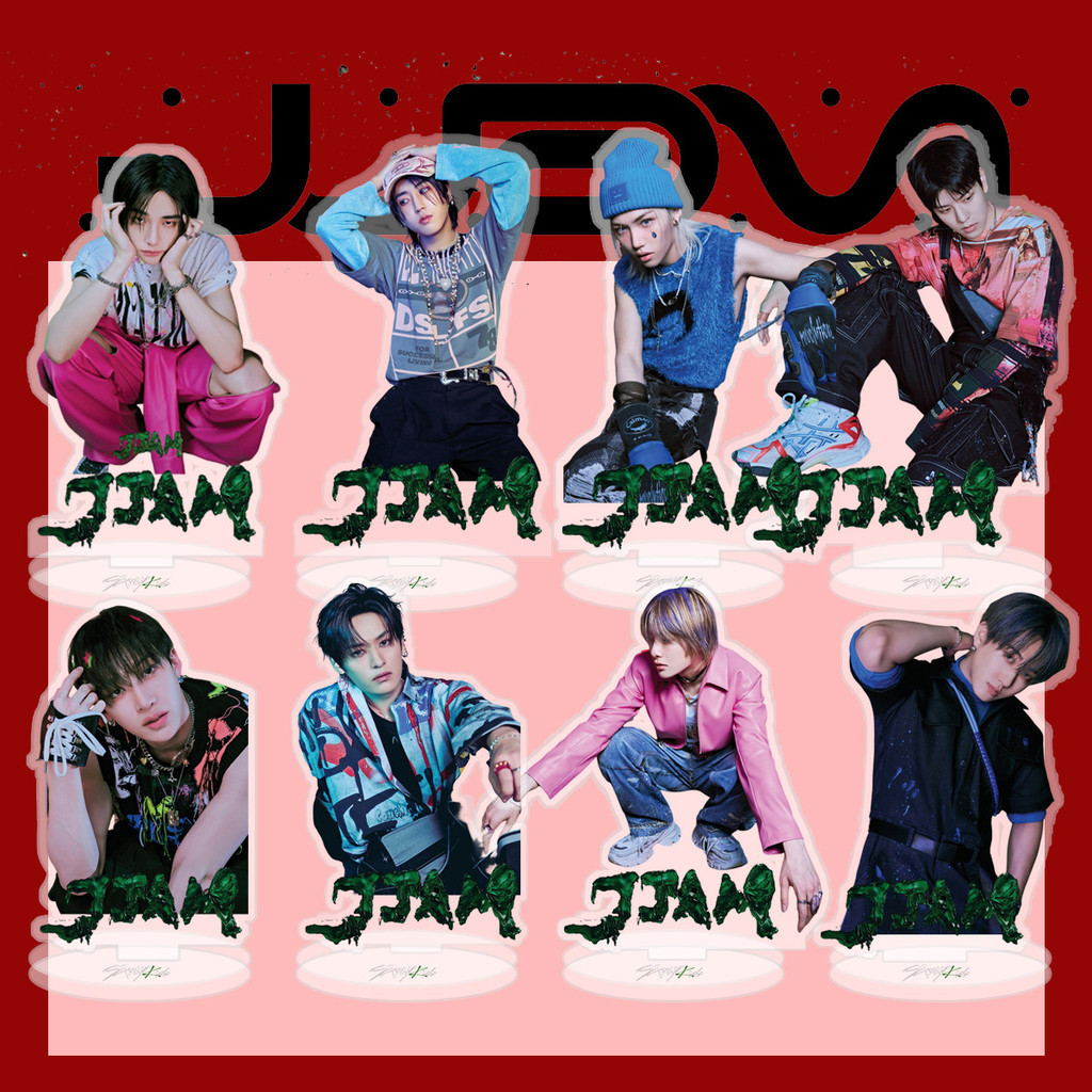 Kpop Stray Kids อัลบั้มใหม่ JJAM อุปกรณ์ต่อพ่วงใหม่อะคริลิคสองด้าน Stand-ups รอบรุ่นเดียวกัน
