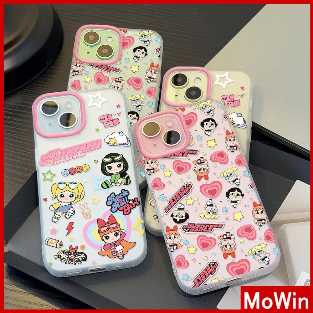 Movin - เคสใส iPhone15 11 Pro Max iPhone เคส TPU นิ่มป้องกันรอยนิ้วมือแบบด้าน สาวน้อยน่ารักเล่นอย่างมีความสุข Compatible With iPhone14 13 12 Pro max XS XR 7 8 Plus