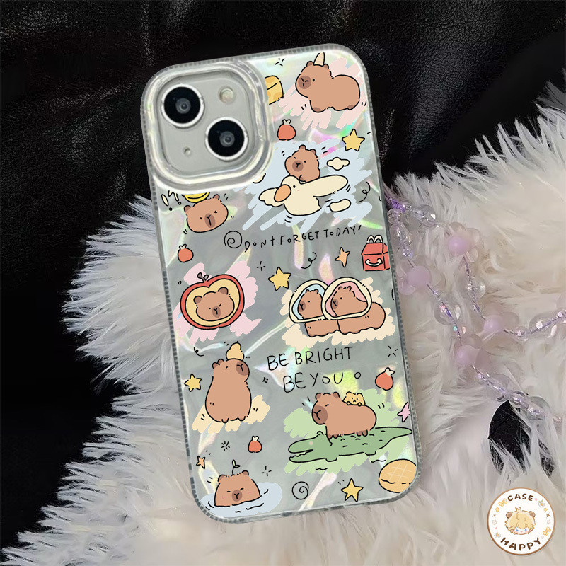 ผ่อนคลาย สุขสันต์ น่ารัก ลายคาปิบาราระลอกคลื่นหรูหรา เคสIPhone 11 15 13 14 12 Pro Max 8 14 15 7 Plus XS X XR Max SE 2022