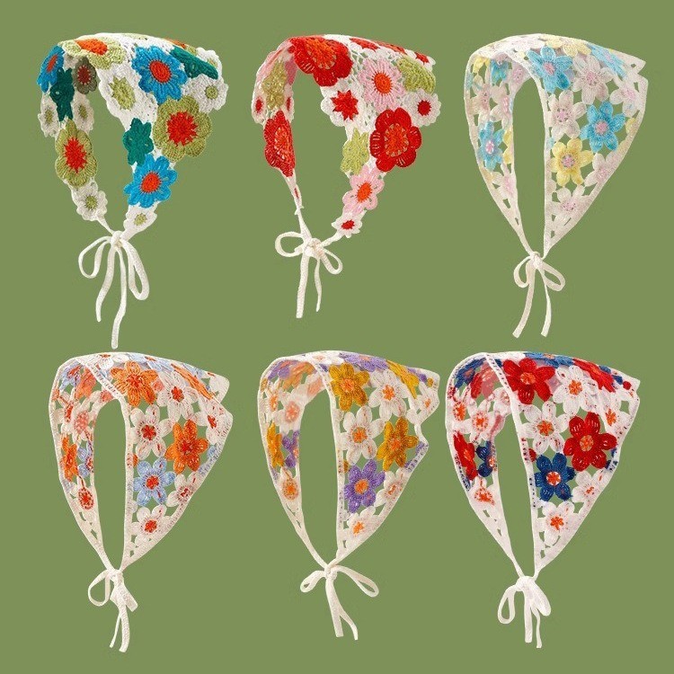 ผ้าโพกหัวทรงสามเหลี่ยม สไตล์เกาหลี แฟชั่นหน้าร้อน ใส่เที่ยวทะเล ถ่ายรูปสวย กันแดดได้