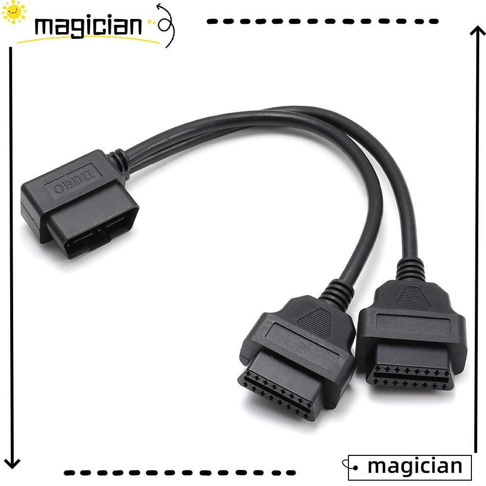 สาย MAG Y, 30 ซม./ 12 ในความยาว 16 Pins Obd2 Splitter, พอร์ต Obd2 สีดํา 1 ชาย 2 หญิง Obd2 สายสําหรับรถยนต์ส่วนใหญ่