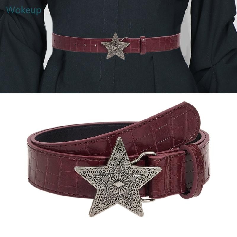 Wake Unisex เข็มขัดเอว Star Punk Chain Retro เข็มขัดสําหรับชุดเวที