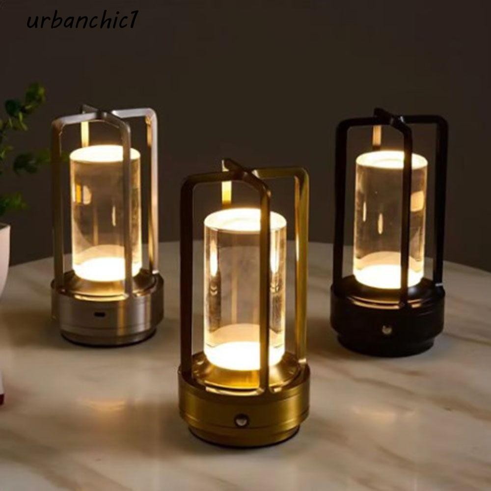 Urbanchic โคมไฟตั้งโต๊ะ Led, 2000mA ชาร์จบรรยากาศไฟกลางคืน, ของขวัญตกแต่งบ้าน USB โคมไฟข้างเตียงไร้สายอ่านหนังสือ