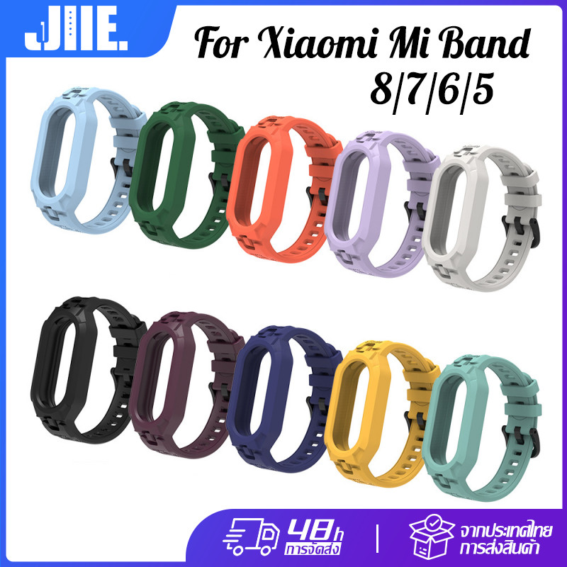 สำหรับ Xiaomi Mi Band 8 สาย Mi Band 5/6/7/8 สายกีฬา Xiaomi Soft TPU ซิลิโคนเปลี่ยนสร้อยข้อมือ