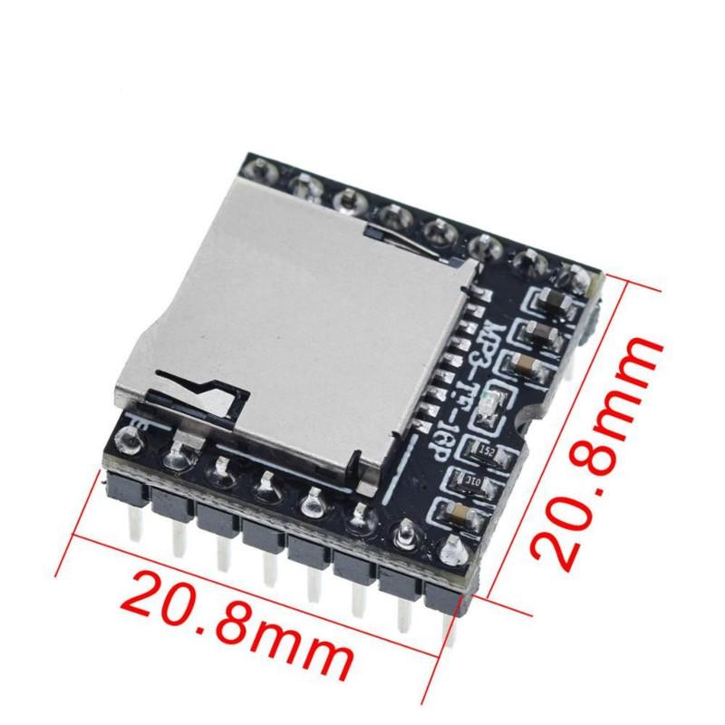 Dfplayer Mini MP3 Player โมดูล MP3 เสียงถอดรหัสบอร ์ ดรองรับการ ์ ด TF U-Disk IO/Serial Port/AD สําหรับชุด Diy arduino