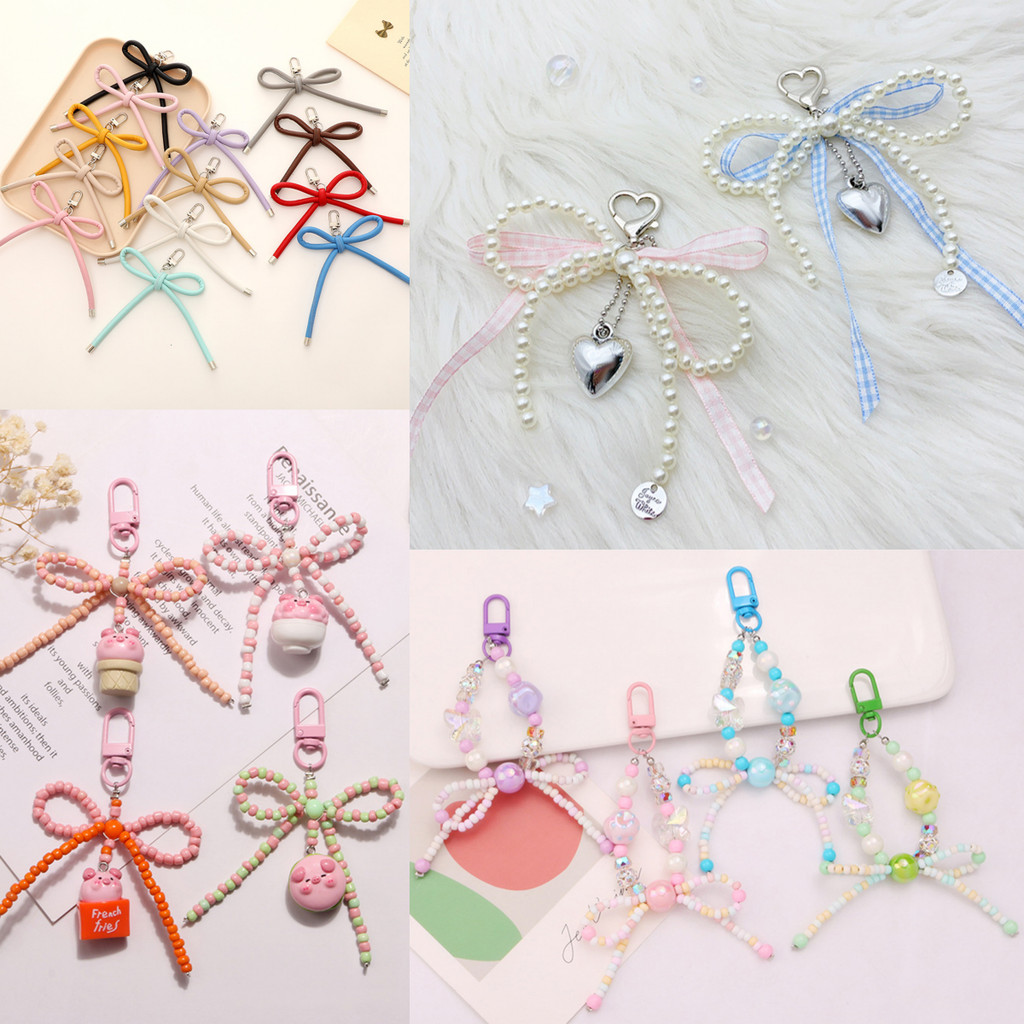 Key Fob พวงกุญแจกระเป๋าแขวน Trinket จี้ผู้ถือพวงกุญแจ DIY หวานสาวหัวใจ INS Pearl