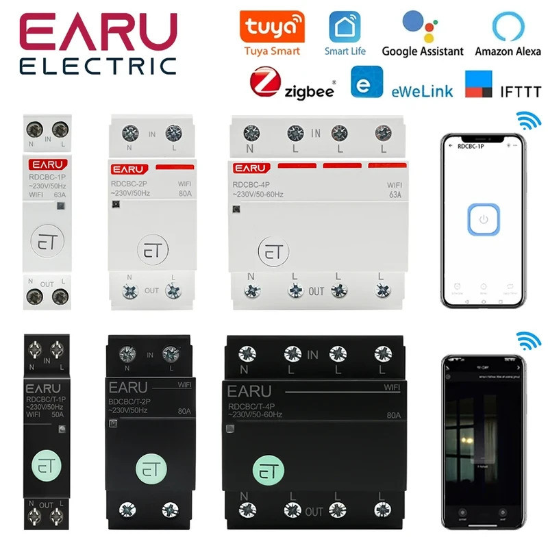 WIFI Circuit Breaker Smart Time Timer Breaker รีเลย์สวิทช์เสียงรีโมทคอนโทรลโดย Tuya eWeLink APP สมาร
