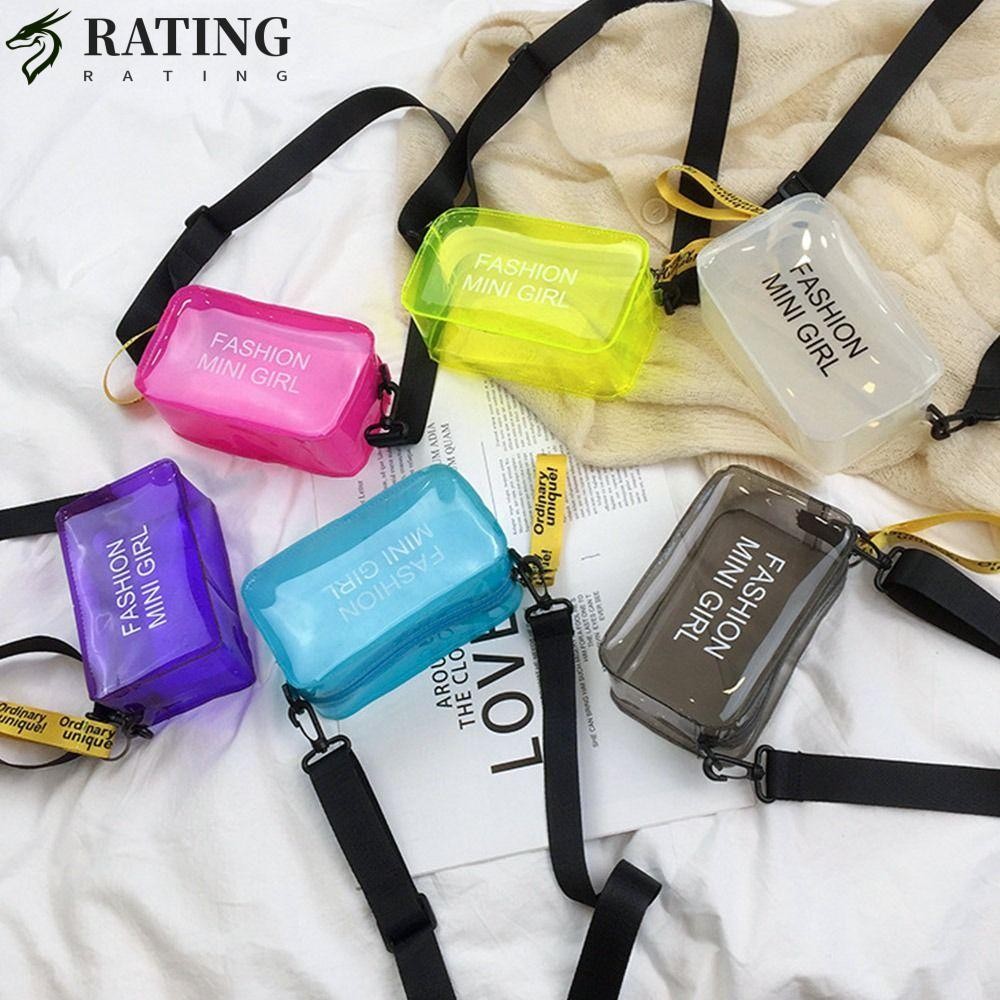 Ratin Shoulder Messenger Bag Letter Laser Candy Color Small Tote Bag