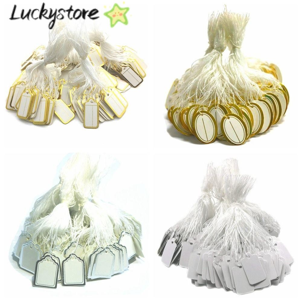 LUCKY ป้ายราคาเครื่องประดับ สีทอง / เงิน 100 ชิ้น