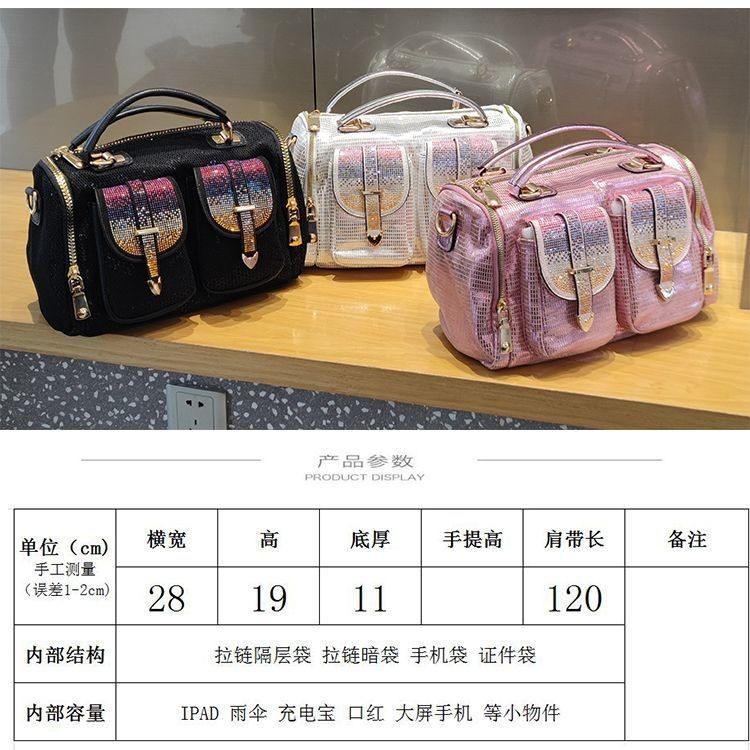 กระเป๋าสตรีใหม่บอสตันถุงใหญ่หนังแท้แบบพกพา C rossbody กระเป๋าสะพายแฟชั่นทุกการจับคู่
