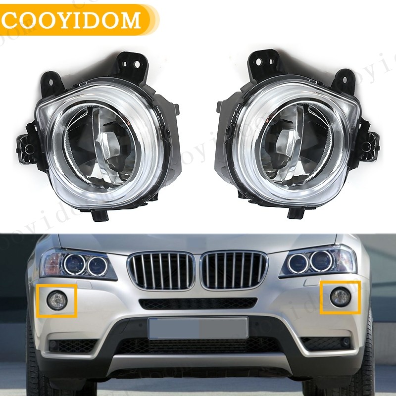 รถกันชนหน้า LED หมอกโคมไฟ DRL ขับรถโคมไฟสําหรับ BMW X3 F25 X4 F26 X5 F15 F85 2014 2015 2016 63177317