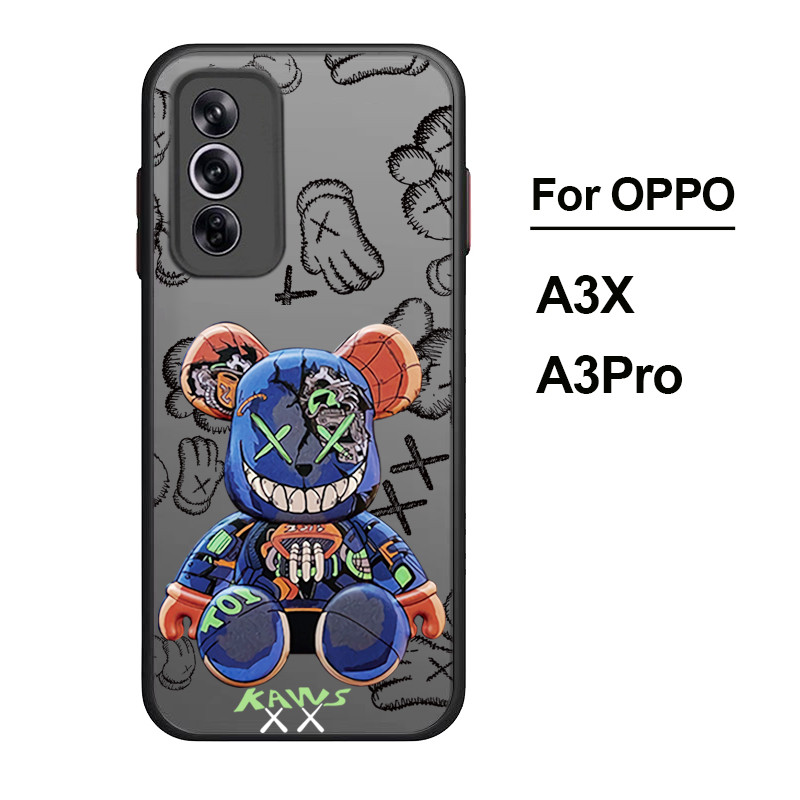 พร้อมส่ง รุ่นใหม่ A3 PRO/X 2024 RENO12F เคส ผิวด้าน ขอบสี กันกระแทก สำหรับ OPPO A3X A3Pro Reno12F JA