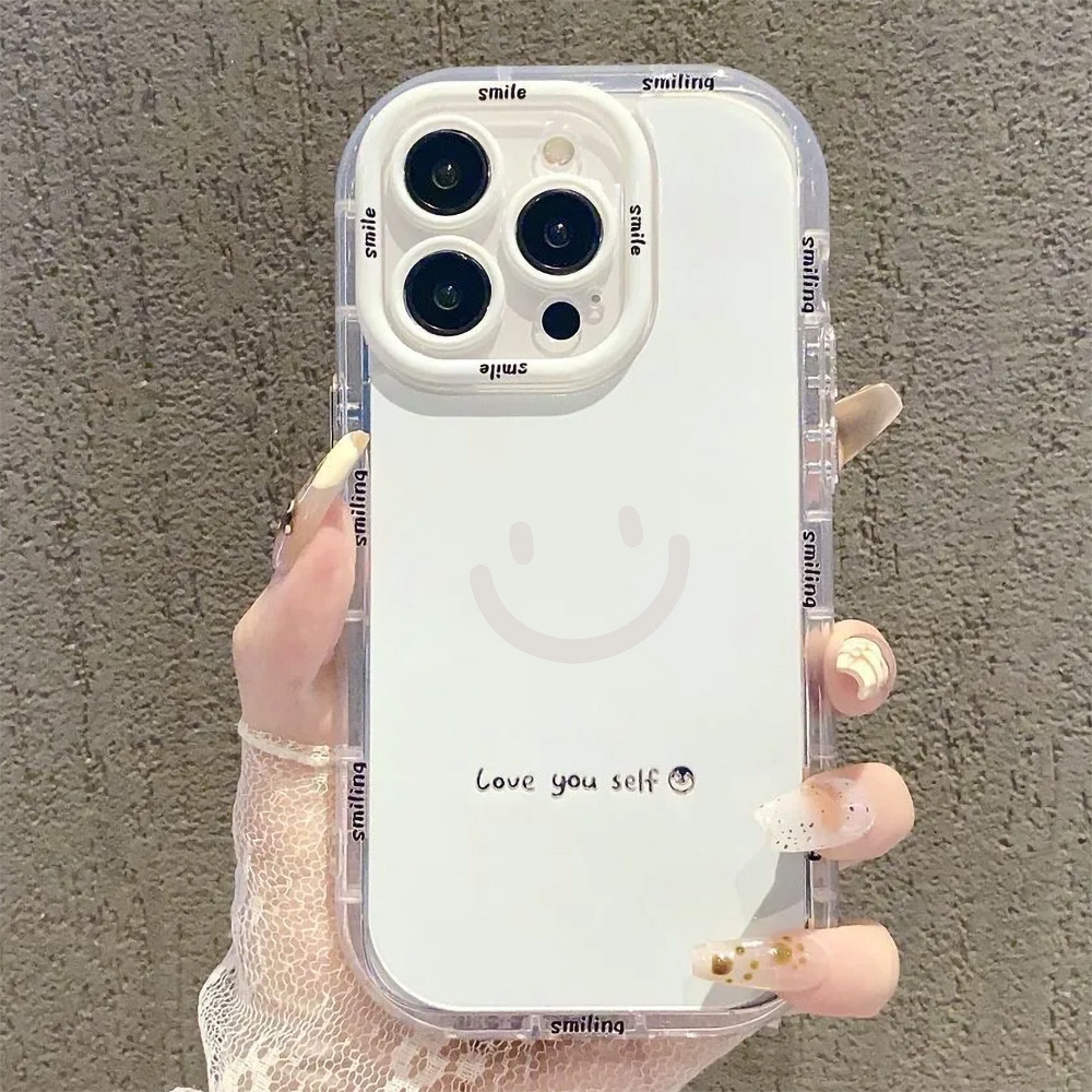 เคสโทรศัพท For iPhone 11 13 16 pro max Case iPhone 13 14 15 pro max 12 13 pro max 6 7 8 XR XSMax 12 13 Proหน้ายิ้มน่ารัก - รูปที่ 2