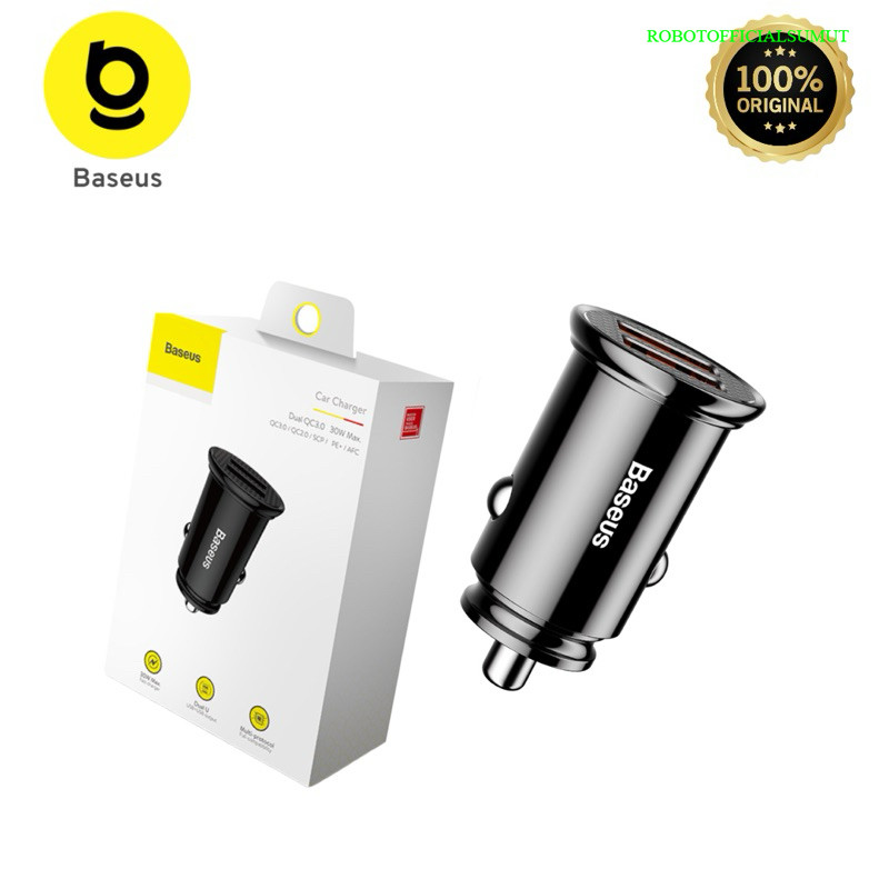 BASEUS Car Charger Circular Plastic A+A 30W Dual USB Port Original Car Charger