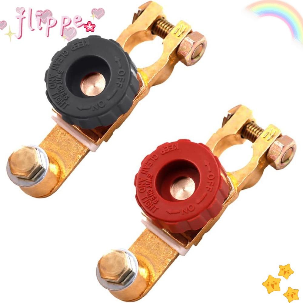 Flippe สวิตช์ตัดการเชื่อมต่อแบตเตอรี่, ลิงค์เทอร์มินัล สวิตช์ตัดแบตเตอรี่สีดําสีแดง, อุปกรณ์ไฟฟ้าทนทาน 12V สวิตช์แยกแบตเตอรี่แบบหมุนสําหรับรถยนต์รถบรรทุก RV