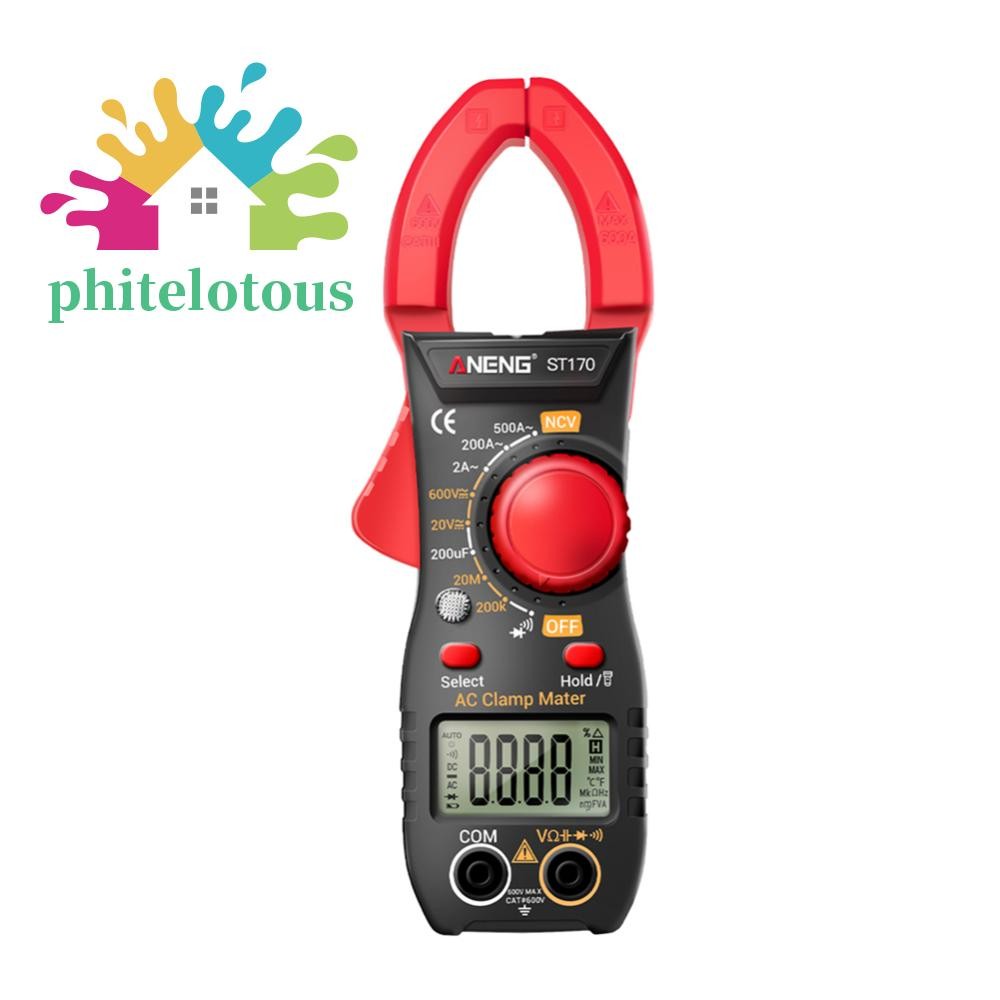 ❤ Phitelotous Digital Clamp Meter DC/AC มัลติมิเตอร์ไดโอด Current Capacitance NCV Ohm เครื่องมือทดสอ