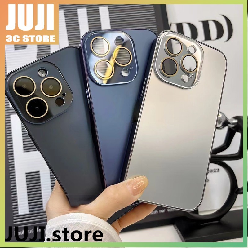 กล้องแก้วพร้อมตัวป้องกันเลนส์เคสโทรศัพท์สําหรับ IPhone 17 16 15 14 13 12 11 Pro Max กรณี AG Frosted Edge Protecion ฝาครอบ