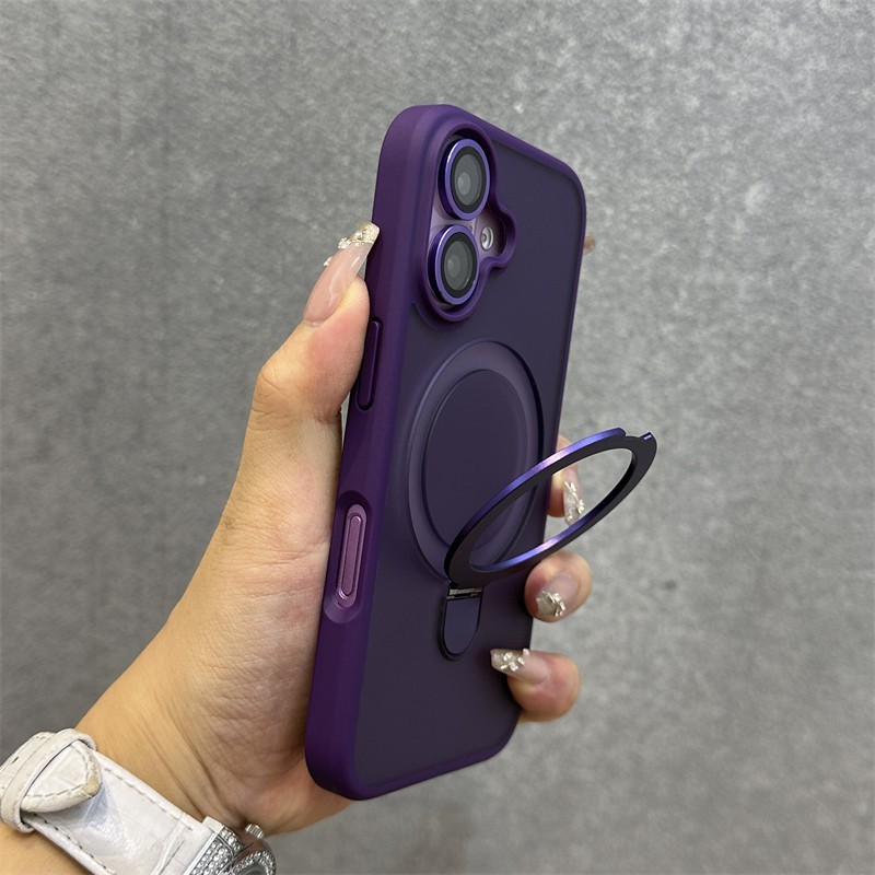 หรูหราผู้ถือเคสโทรศัพท์แม่เหล็กสําหรับiphone 16 ProMaxของขวัญเลนส์iPhone 16 15 14 13 12 11 Pro Max 16 Plus MatteปลอกกันกระแทกAnti Fallปกหลัง