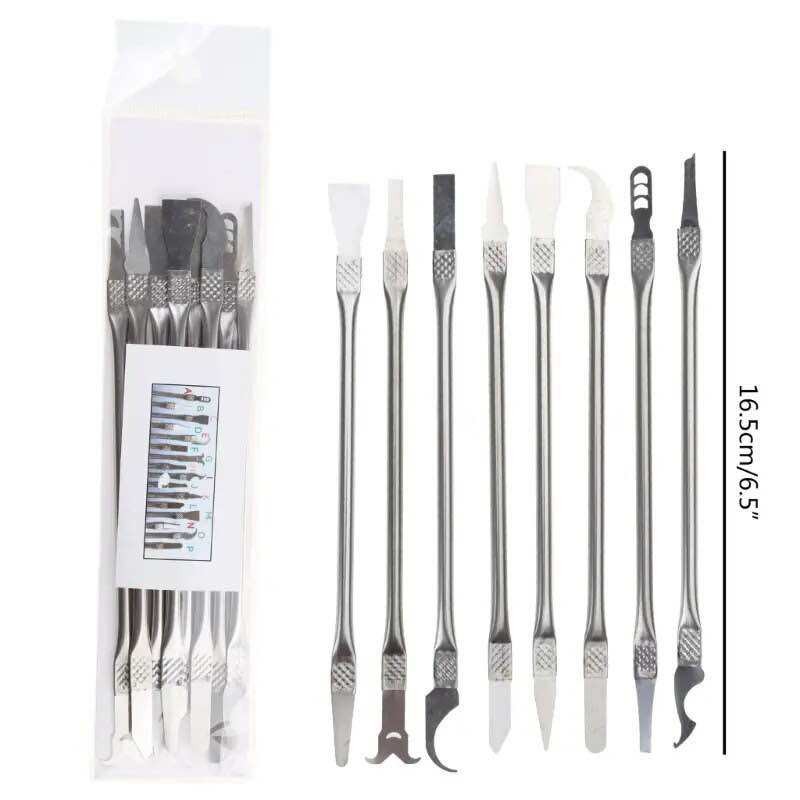 8 Pcs DIY แกะจอIC ซ่อมเครื่องมือชุดชิป IC CPU โลหะ Crowbar เครื่องมือ