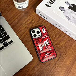 STA สีแดงสีชมพูพราง BAAPE APE ลงแจ็คเก็ตเคสโทรศัพท์เหมาะสําหรับ IPhone17 17AIR 17PM 16 16Pro 16ProMax 15 15P 15PM 14PM 14P 13 13P 13PM 12 12Pro 12PM 11 11P 11P 11P 11P 11P 11P 11P 11P 11P 11PM XR xsmax