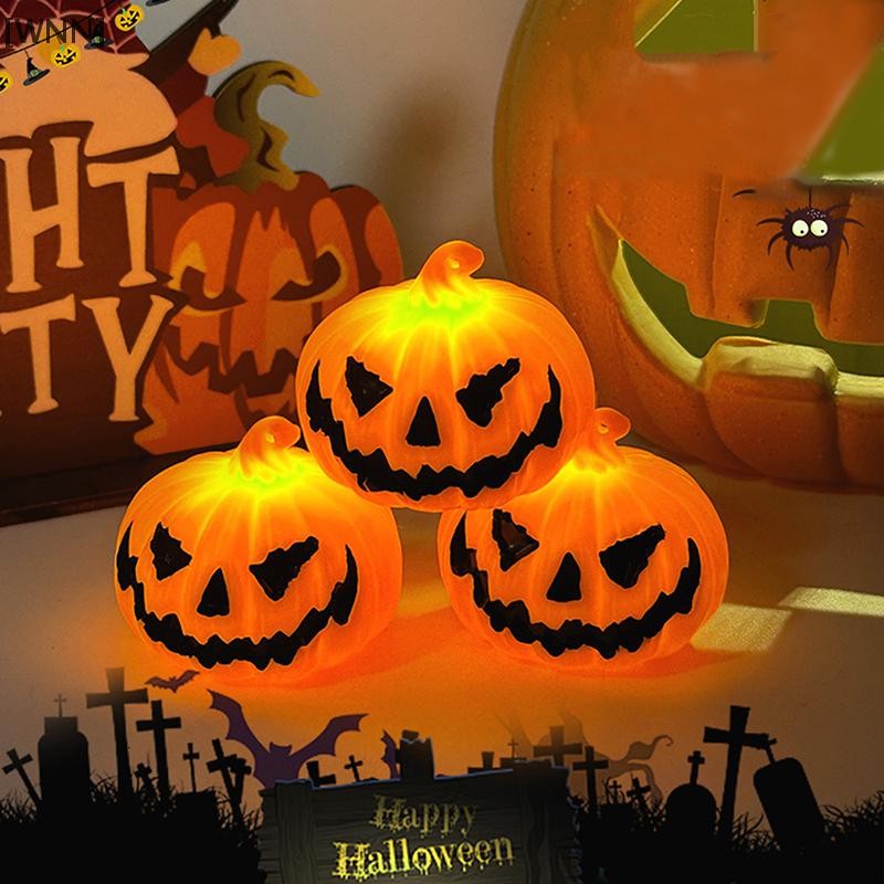 [WNN]พร้อมสต็อก 1/3 ชิ้นฮาโลวีนฟักทอง LED Night Light Haunted House สยองขวัญ Props ฮาโลวีน Party บ้านในร่มอุปกรณ์ตกแต่งเด็กโปรดปราน TH