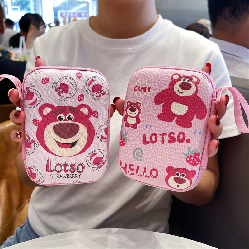 น่ารัก ซินนามอนโรล การท่องเที่ยว กระเป๋าเครื่องสําอางสายชาร์จกระเป๋าขนาดใหญ่ที่เรียบง่ายแบบพกพาถุงเก็บ