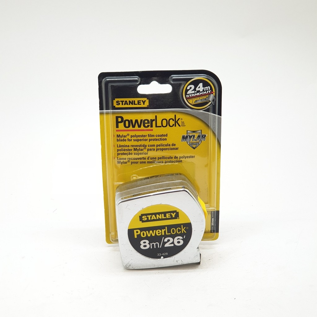 GlobalHouse STANLEY ตลับเมตร 8 เมตร รุ่น POWERLOCK 8M 33-428 สินค้าของแท้คุณภาพดี