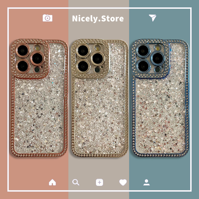 หรูหราblingเพชรเคสโทรศัพท์เข้ากันได้สําหรับiphone 16 15 14 13 12 11 Pro Max 16Promax TPUเต็มรูปแบบAnti-Dropป้องกันกรณีปก