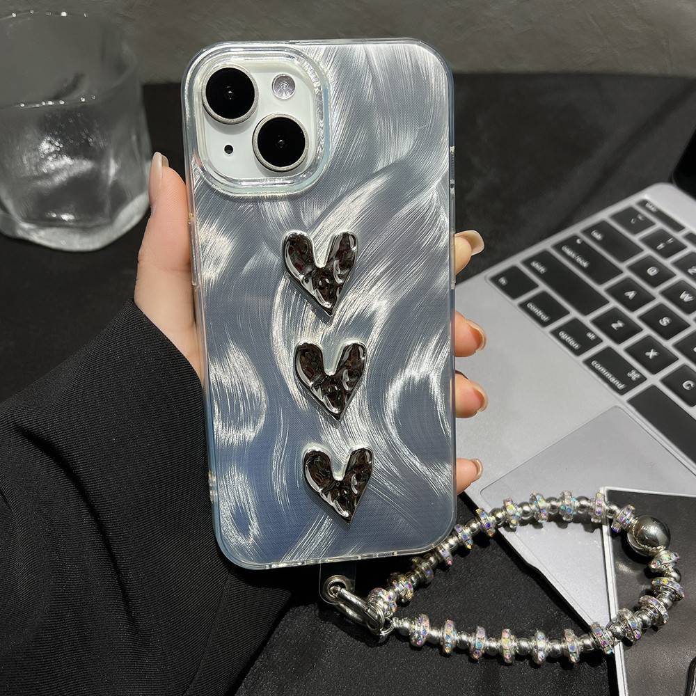 DIYเคสโทรศัพท์มือถือ for iPhone 11 13 12 14 15 16 Pro Max 13 12 15 14 Plus เนื้อเส้นด้ายขนนกแฮนด์เมดกันกระแทกขั้นสูง