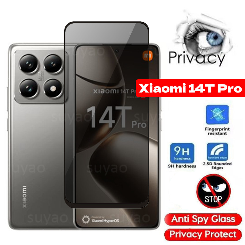 สําหรับ Xiaomi 14T Pro 14TPro 13T 12T 11T 14 T 2024 Anti-Spy Full Privacy Tempered Peek Glass Screen Protector Xiaomi14T Xiaomi13T Full เลนส์กล้องฟิล์ม Class Scratch 9H ความแข็งฝาครอบ