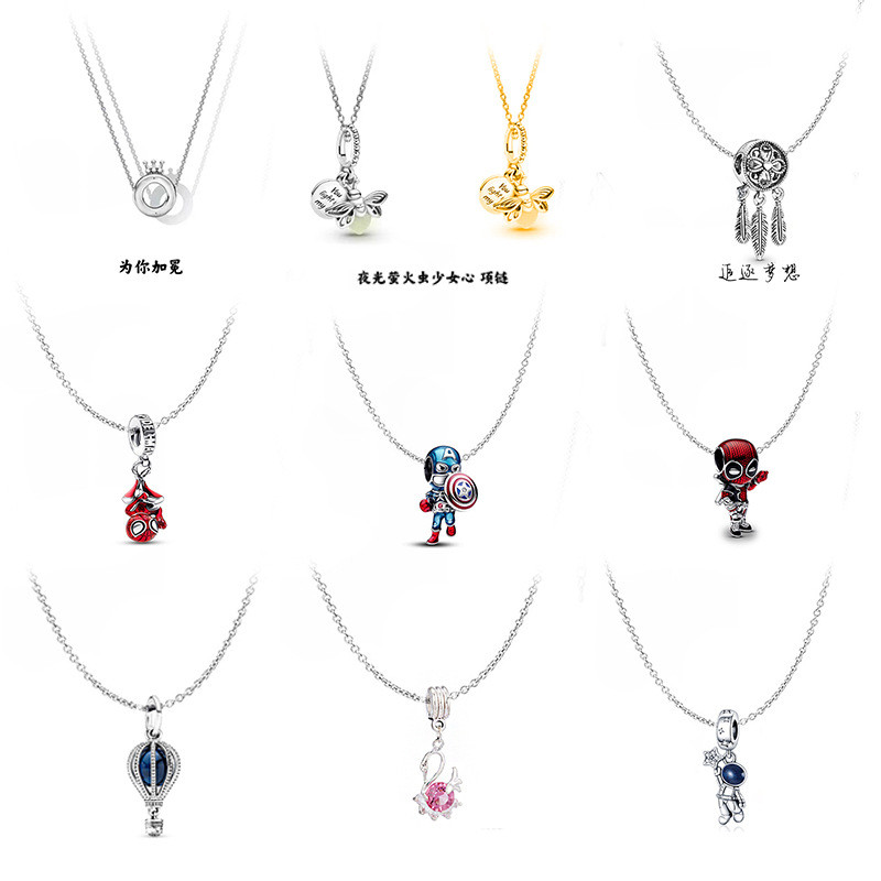 สร้อยคอการ์ตูนสไปเดอร์แมนกัปตันอเมริกา Student.Couple.Girlfriends 45cm Necklace