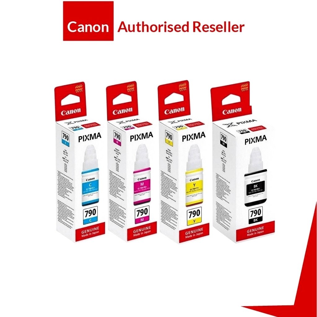 หมึกเติมแท็งก์ Canon GI-790 แบบมีกล่อง ของแท้ประกันศูนย์ ราคา / ตลับ