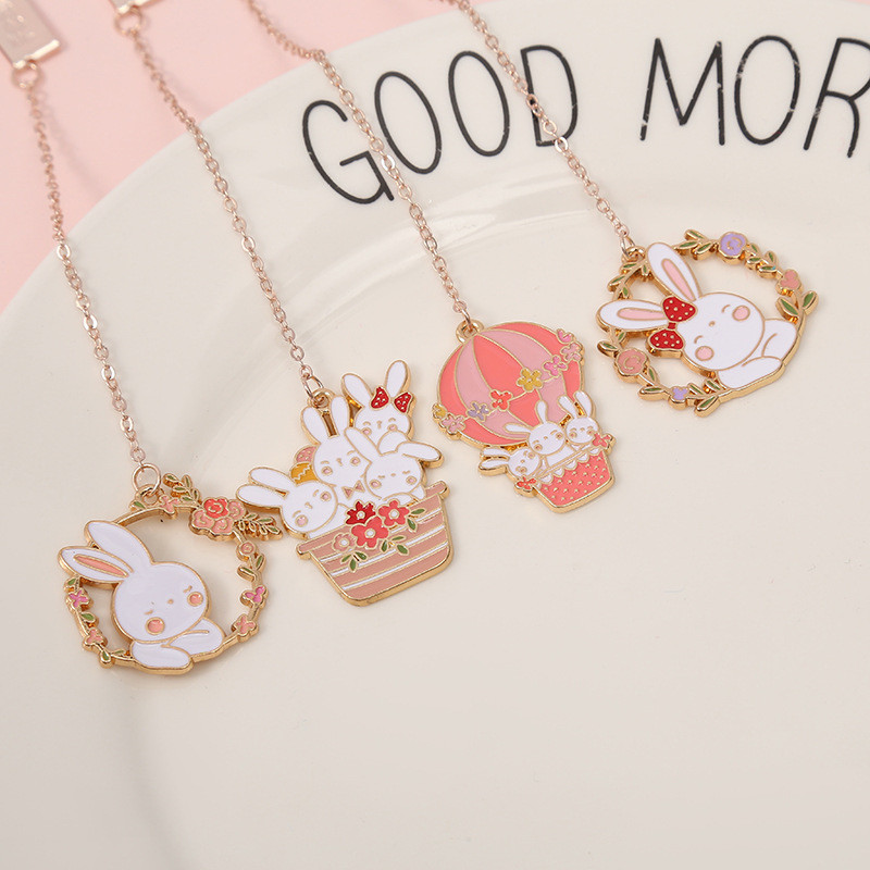 ที่คั่นหนังสือโลหะสัตว์น่ารัก 1 ชิ้น, ที่คั่นหนังสือกระต่ายสร้างสรรค์, เครื่องเขียน, อุปกรณ์การเรียน - รูปที่ 2