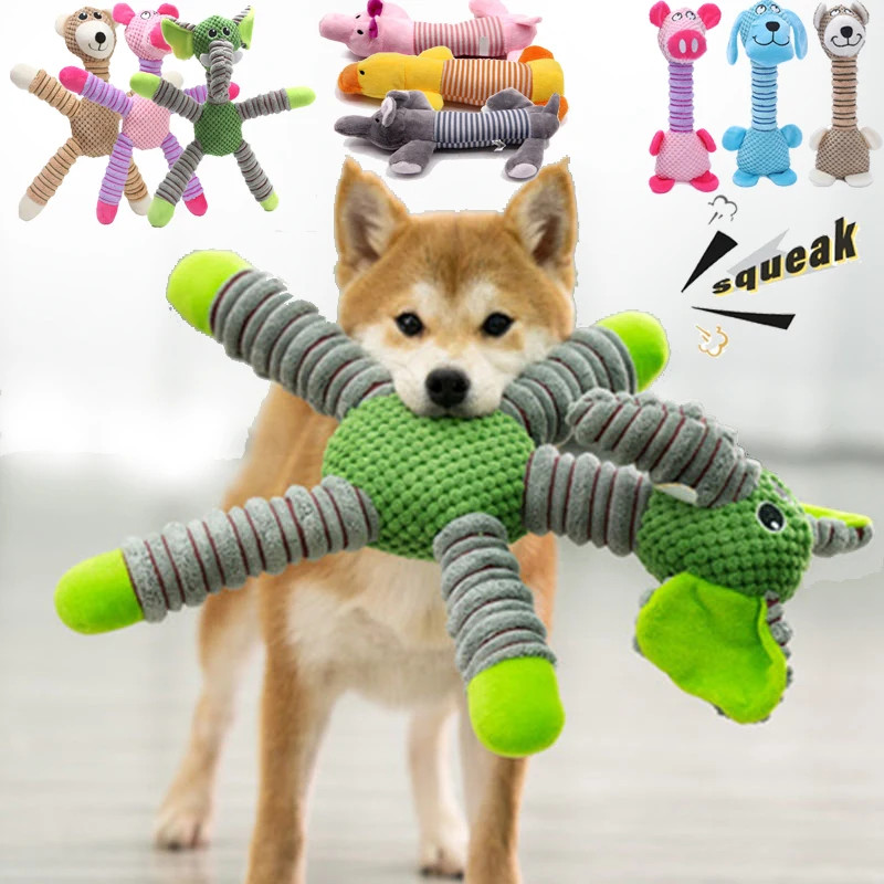 ทําลายเสียงสุนัขขนาดใหญ่ Squeaky ของเล่นสัตว์รูปร่างสัตว์เลี้ยง Soft Plush Chew Molar การฝึกอบรมของเล่นลูกสุนัขกัดฟันทันตกรรมของเล่น