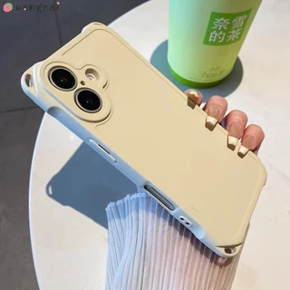 พร้อม Lanyard Holes สําหรับ Vivo V40 V30 V29 V27 V25 Pro V23 5G เคสโทรศัพท์ 4 สี่มุม Lanyard สายคล้องหลุม Candy Color Matte Frosted Simple Soft Casing Cases กรณีปกหลัง