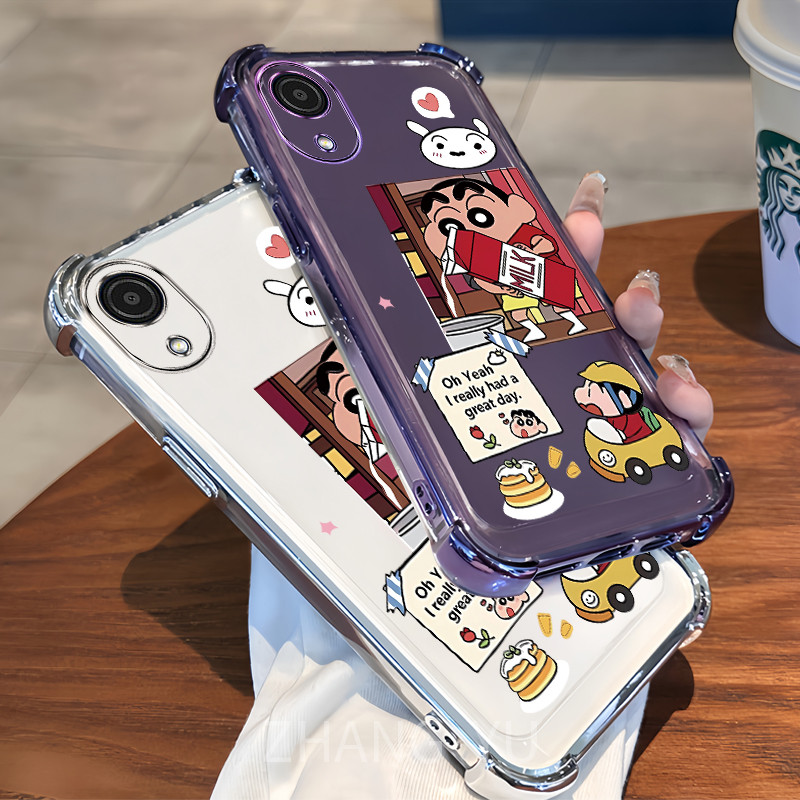 การป้องกันการล่มสลาย case สําหรับ OPPO A17K TPU เปลือกนิ่มโปร่งใสระดับไฮเอนด์ใหม่พร้อมลายการ์ตูนบนเคสโทรศัพท์