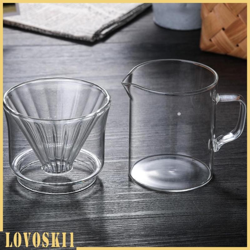 [Lovoski1] 400ml Pour Over Coffee Maker Simple Coffee Glass Coffee Dripper Cup