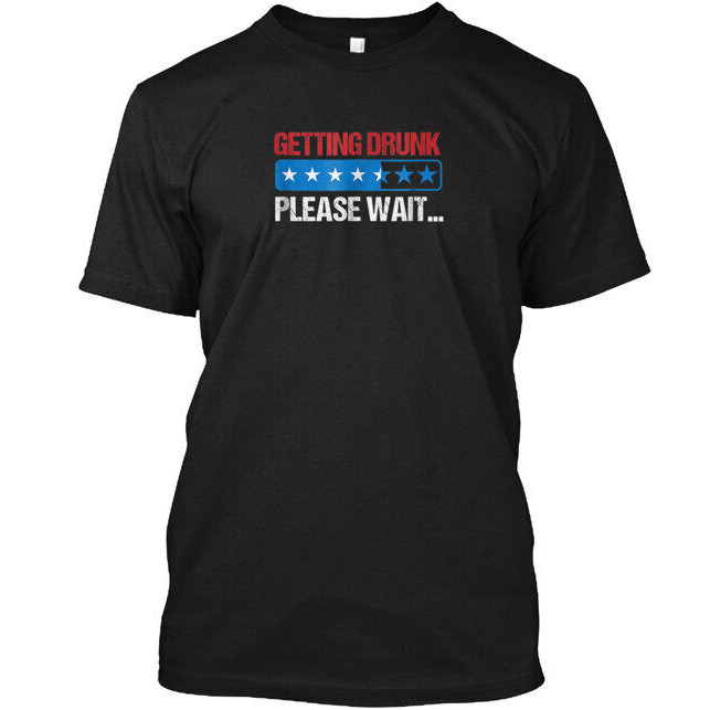 เสื้อยืด Flag 4Th July Getting Drunk